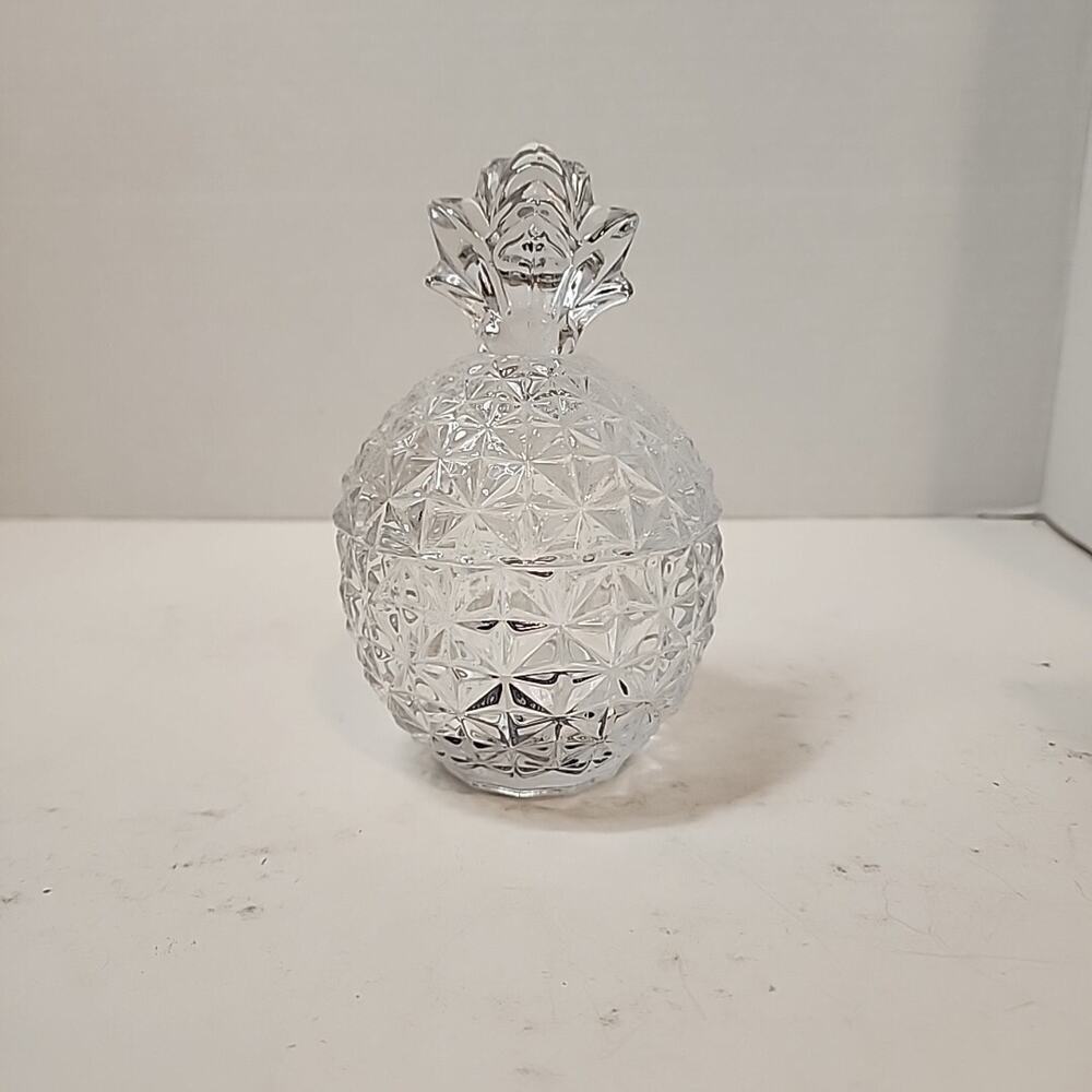 Celebrations Mikasa Crystal Pineapple Covered 5.5" Trinket Box Candy Bowl & Lid